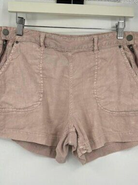Women's Pale Mauve Pink Linen Blend Shorts 10
